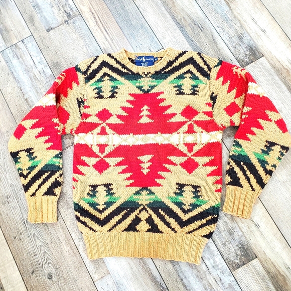 aztec wool sweater
